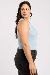 Cotton Stretch Classic Crewneck Tank Bodysuit | Mist