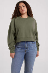 Cropped Crewneck Sweatshirt | Olive