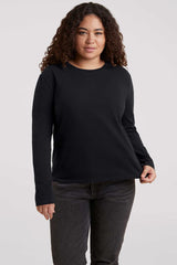 Vintage Cotton Long Sleeve Everyday T-Shirt | Black