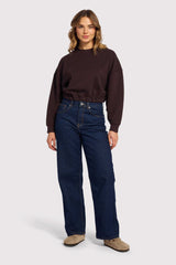 Vintage Fleece Cinch Waist Sweatshirt | Eggplant