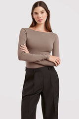 Open Back Bodysuit | Mocha