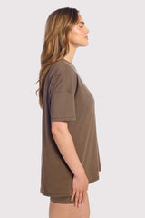Soft Cotton Oversized Tee | Mocha