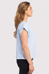 Soft Cotton V-Neck Muscle Tee | Cloud