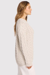 Lightweight Cable Sweater | Bone