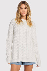 Lightweight Cable Sweater | White