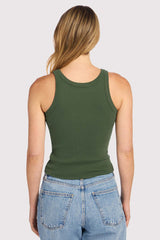 Essential Rib Tank | Darkest Olive
