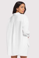 Linen Boyfriend Shirt | White