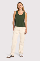 Soft Cotton Everyday Tank | Darkest Olive