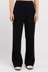 Ribbed Sweater Wide Leg Pant | Black
