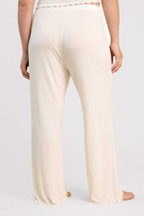 Mini Rib Wide Leg Pant | Pearl