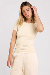 Cotton Stretch Classic Crewneck Tee | Bone