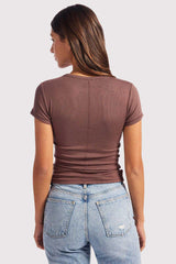 Slinky Rib Tee | Coffee