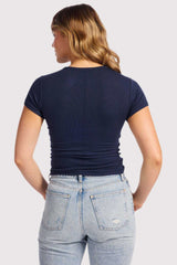 Slinky Rib Tee | Navy
