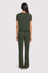 Ribbed Pajama Set | Darkest Olive