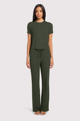 Ribbed Pajama Set | Darkest Olive