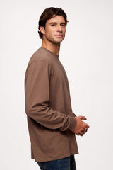 Vintage Cotton Men's Long Sleeve Everyday T-Shirt | Mocha