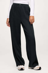 Performance Waffle Wide Leg Pant | Black