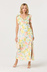 Lbruh Allexina Satin Cowl Neck Midi Dress