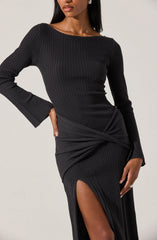 Lbruh Arwyn Ribbed Layered Midi Sweater Dress