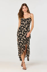 Lbruh Brisbane Asymmetrical Floral Midi Dress