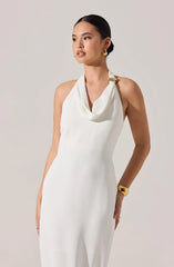 Lbruh Alanna Halter Cowl Neck Midi Dress