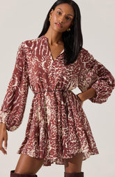 Lbruh Marisela Belted V-Neck Mini Dress