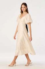 Inixyf Kathaleya Puff Sleeve Midi Dress