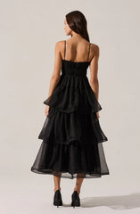 Lbruh Theiria Pleated Tiered Midi Dress