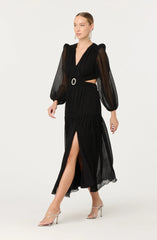Lbruh Klarissa V-Neck Cutout Maxi Dress