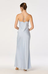 Inixyf Adelina Satin Ruffle Maxi Dress