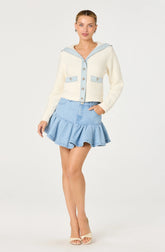 Inixyf Ashli Denim Fit & Flare Mini Skirt