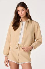 Inixyf Reid Scallop Trim Bomber Jacket