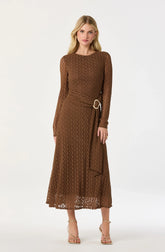 Lbruh Belted Lace Midi Dress