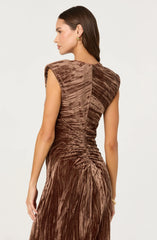 Lbruh Daisha Crushed Velvet Midi Dress