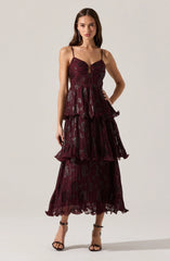 Lbruh Lupin Floral Pleated Maxi dress