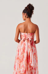 Lbruh Aneesha Strapless Pleated Midi Dress