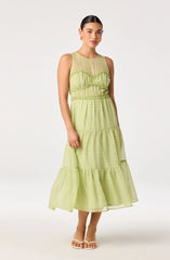 Inixyf Adrianne Tiered Organza Midi Dress