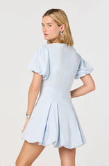 Lbruh Kattie Puff Sleeve Bubble Hem Mini Dress