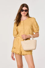 Inixyf Joellyn Embroidered Puff Sleeve Top