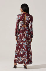 Lbruh Elyse Satin Floral Midi Dress