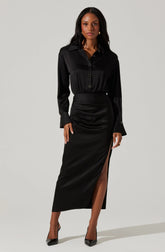 Lbruh Elizabello Satin Midi Shirt Dress