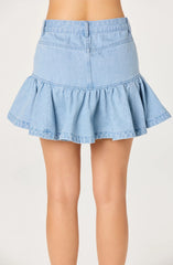 Inixyf Ashli Denim Fit & Flare Mini Skirt