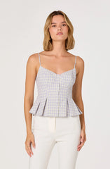 Inixyf Lesly Gingham Pleated Bustier Top
