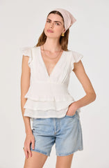Inixyf Shanteria Crochet Trim Tiered Top