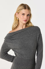 Lbruh One Shoulder Midi Sweater Dress