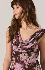 Lbruh Cecilia Floral Cowl Neck Maxi Dress