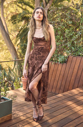 Lbruh Gaia Floral Burnout Midi Dress