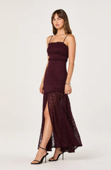 Lbruh Ruffle Detail Lace Maxi Dress