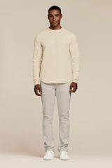 Long Sleeve Curved Hem T-Shirt | Bone