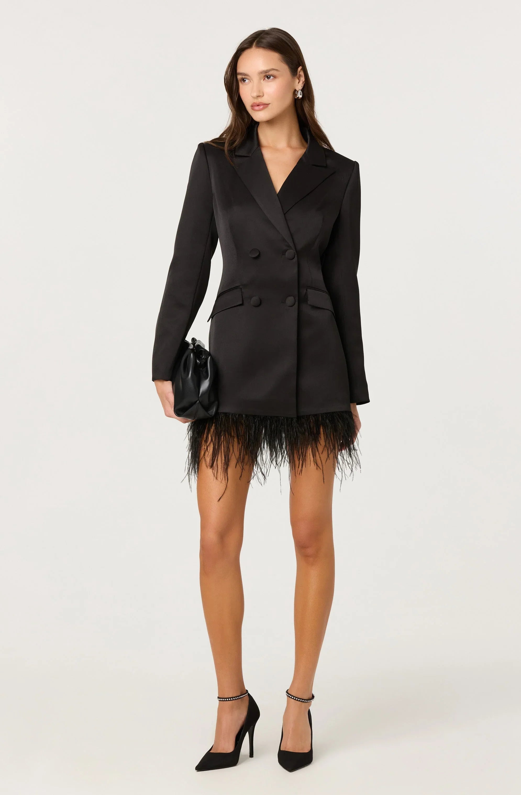 Lbruh Breonna Feather Trim Blazer Dress